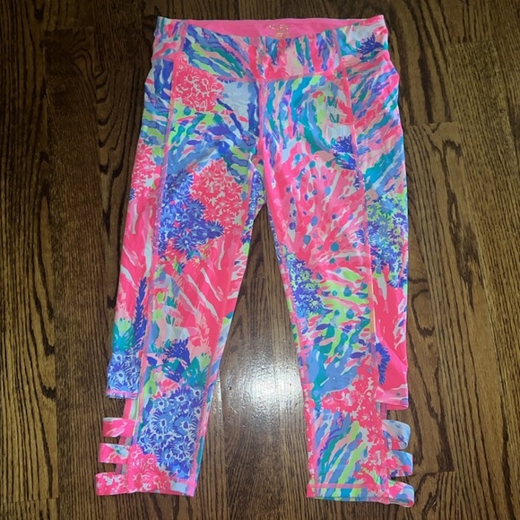 Lilly Pulitzer Pants - Lilly Pulitzer Luxletic UPF 50 Weekender Crop Legging Multi Rainbow Soleil